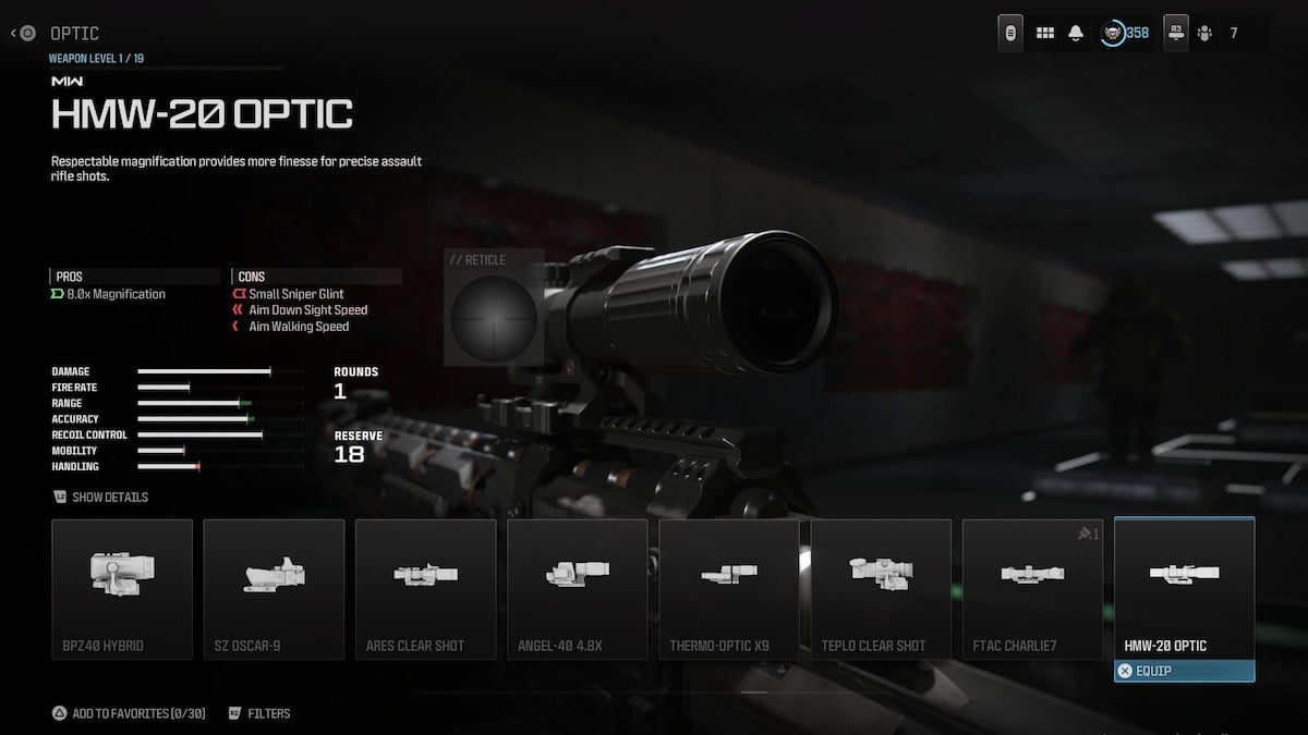 HMW-20 Optic in MW3