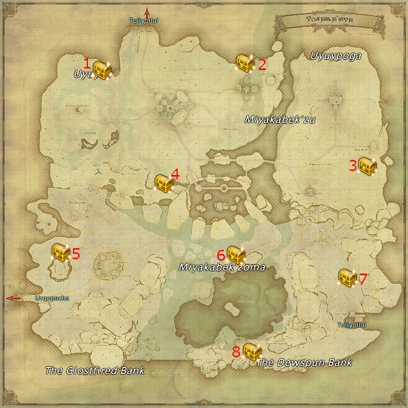 All possible locations for Loboskin Maps in FFXIV, including maps and coordinates