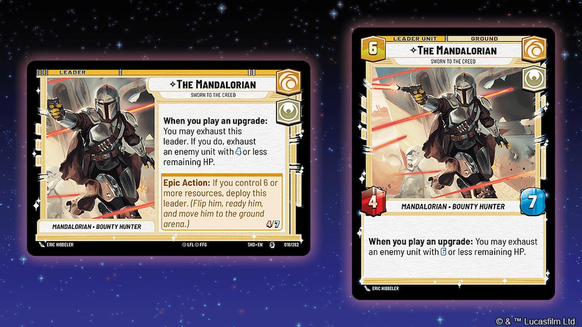 The Mandalorian leader card (Star Wars: Unlimited)