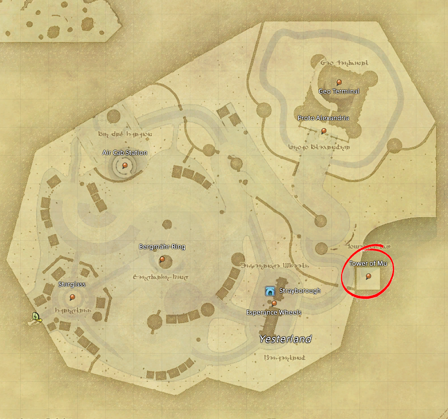 The spawn location for Mascot Murder in Final Fantasy XIV