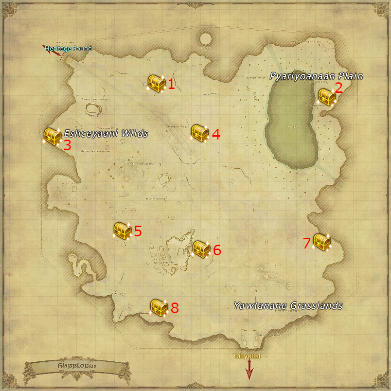 All possible locations for Loboskin Maps in FFXIV, including maps and coordinates