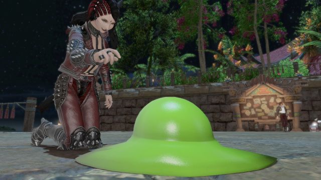 Slimes will melt into a puddle when poked in Final Fantasy XIV