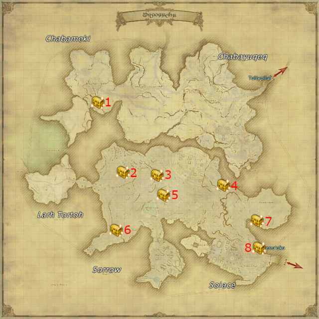 Where Br'aaxskin Treasure Maps can lead you in Urqopacha, Final Fantasy XIV