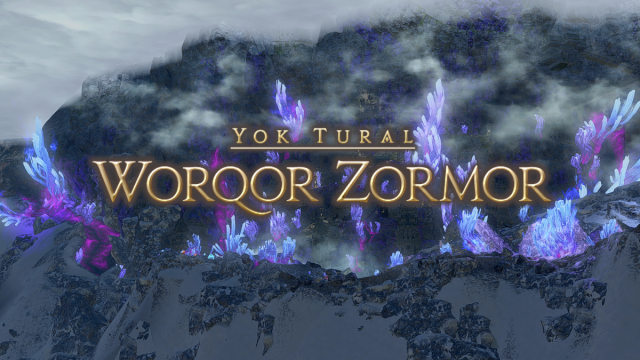 Worqor Zormor dungeon title screen in Final Fantasy XIV