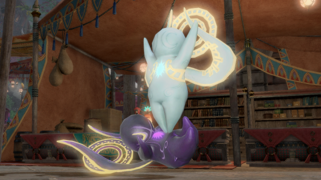 Wind-up Hydaelyn beating up Wind-up Zodiark in Final Fantasy XIV