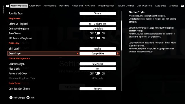 Best Game Style for Madden NFL 25 Franchise mode