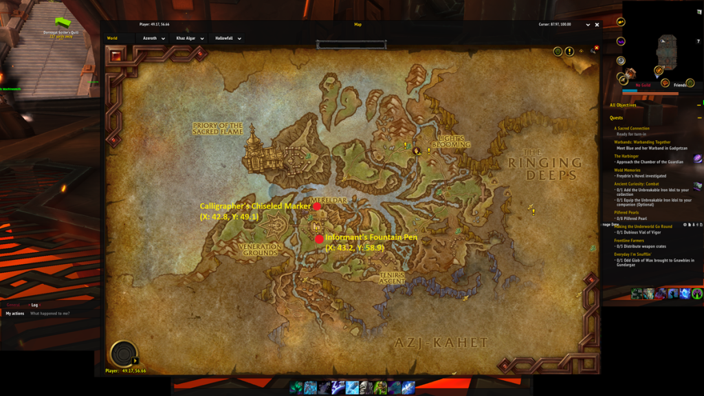 All Inscription Knowledge Treasure locations in WoW The War Within