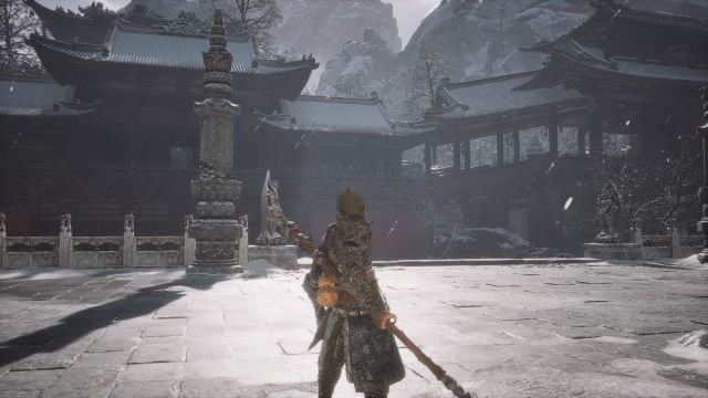 Black Myth Wukong left side of New Thunderclap Temple