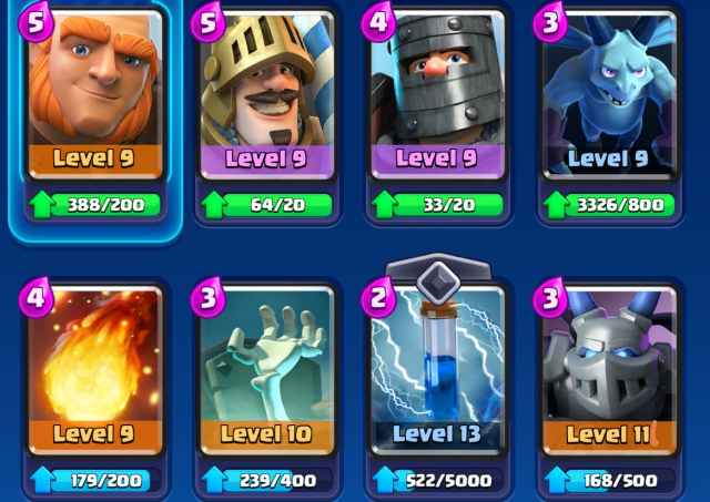 A screenshot of the Giant Double Prince deck in Clash Royale.