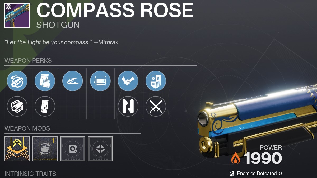 Destiny 2 Compass Rose godroll – лучшие перки и вложения