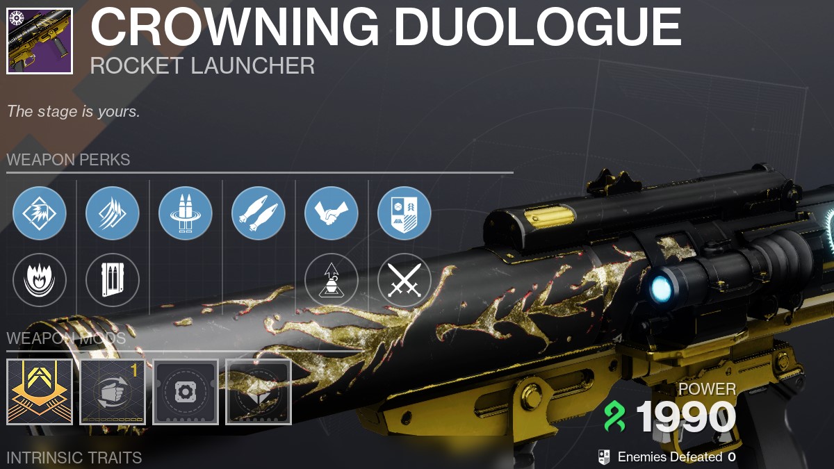 Destiny 2 Crowning Duologue God Roll – лучшие перки и вложения