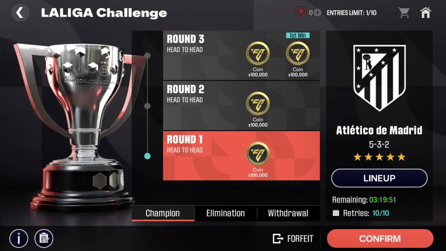 An image of the Club Challenge in FC Mobile 25 Beta.