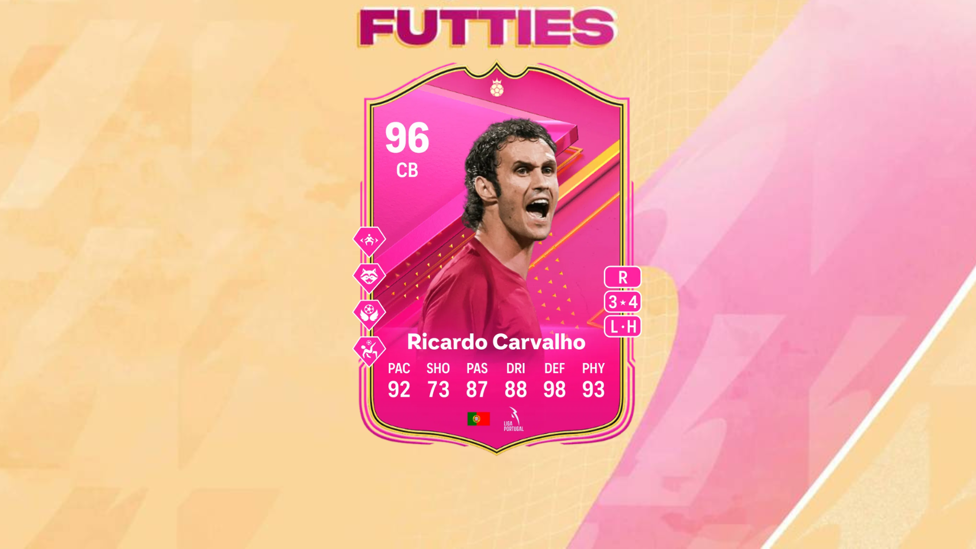 An image of Ricardo Carvalho FUTTIES Hero SBC solutions in EA FC 24