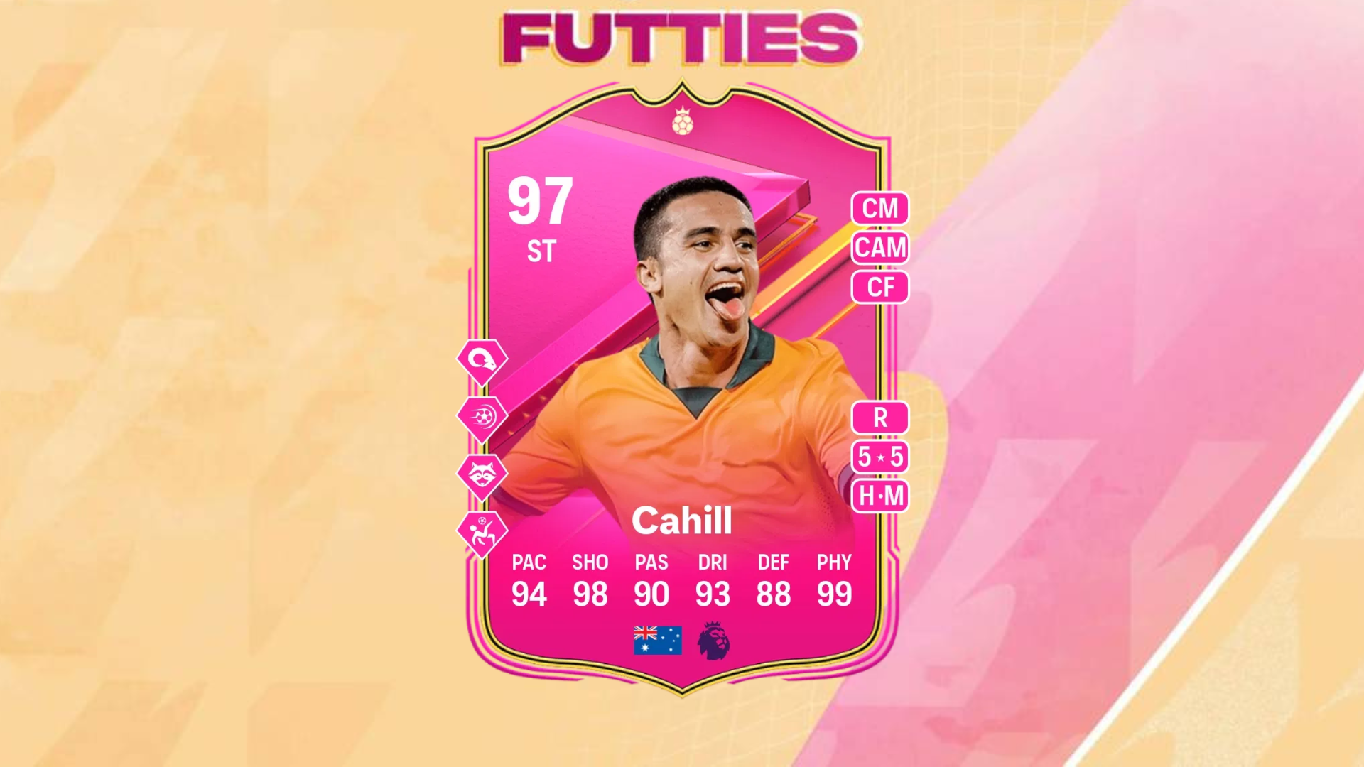 An image of Tim Cahill FUTTIES Hero SBC solutions in EA FC 24