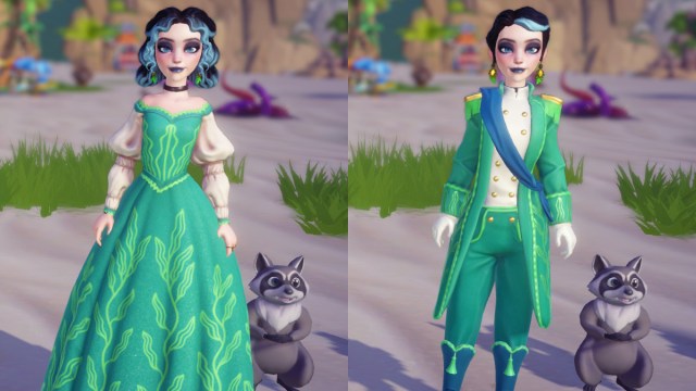 Clothing and hair items which come as part of Ariel's Royal Bundle in Disney Dreamlight Valley