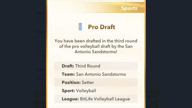 BitLife becoming a famous volleyball player