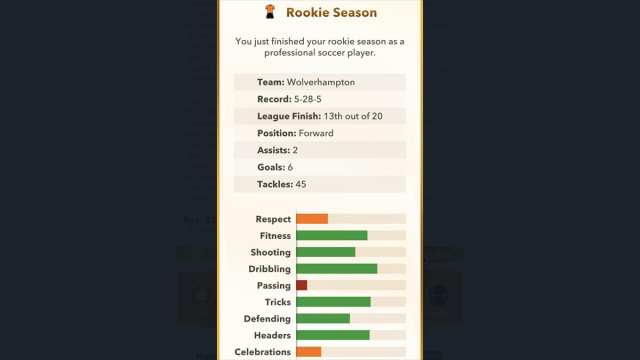 BitLife Stats Page for Soccer Players