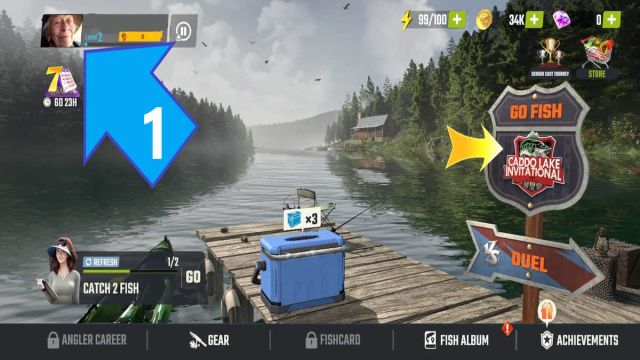 Fishing Master Menu screen.