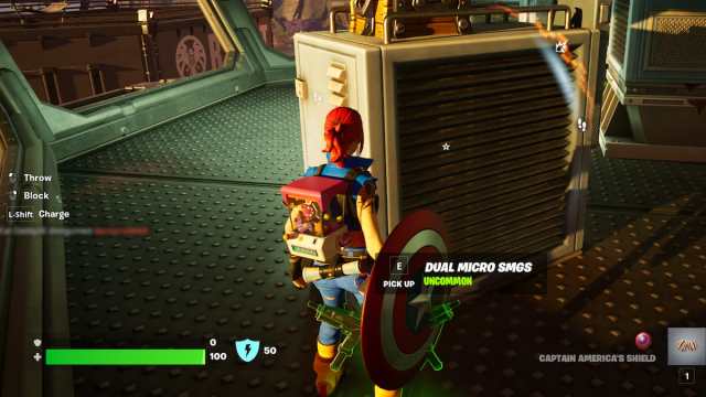 Fortnite Captain America's Shield controls