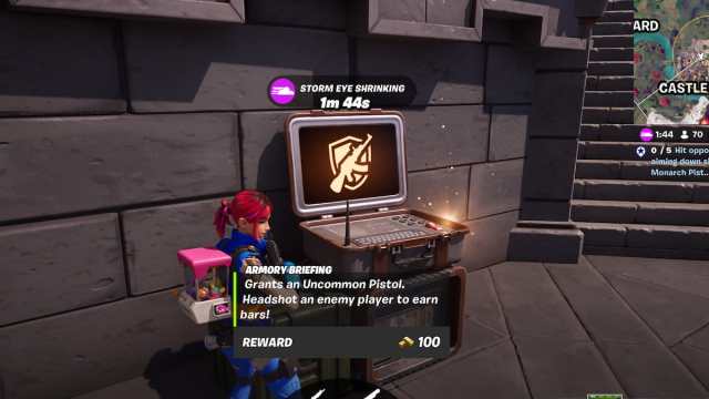 Fortnite Shadow Briefing Armory pistol option