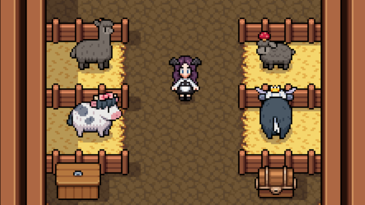 Animals in a Barn in Fields of Mistria