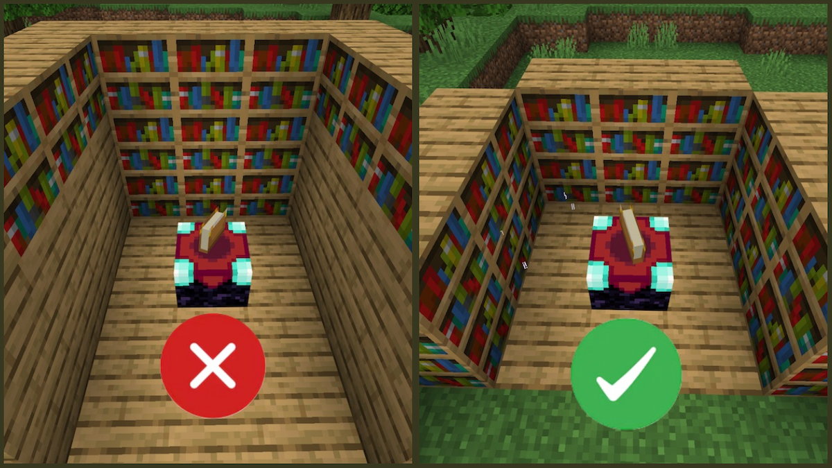 Minecraft: How many bookshelves are needed for level 30 enchantments?