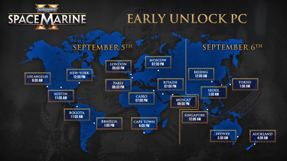 Warhammer 40K: Space Marine 2 pre-load and release dates and times