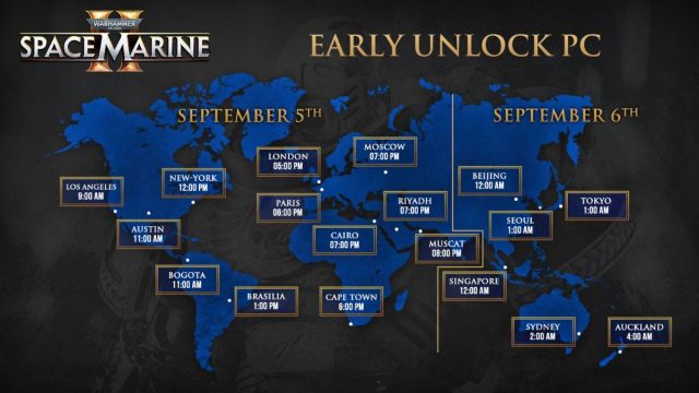 pc early unlock times warhammer 40k space marine 2