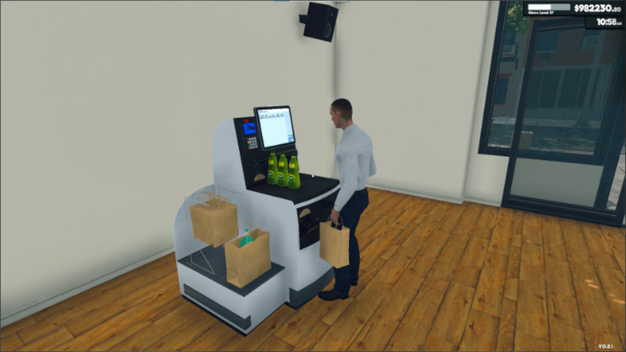 Self Checkout in Supermarket Simulator