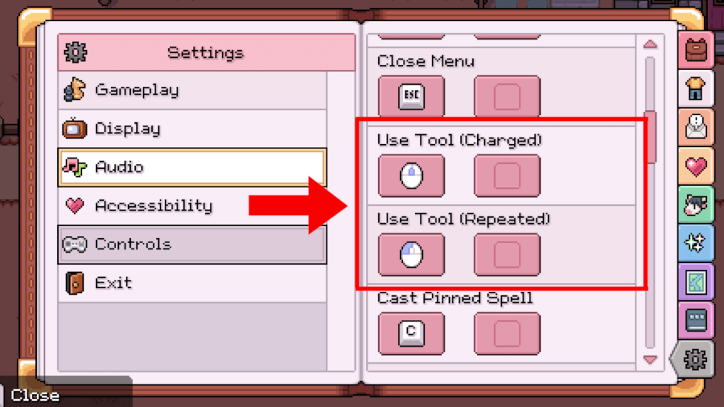 How to change keybinds and other useful settings in Fields of Mistria