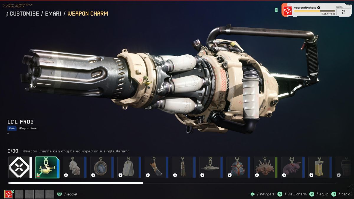 weapon charm screen concord