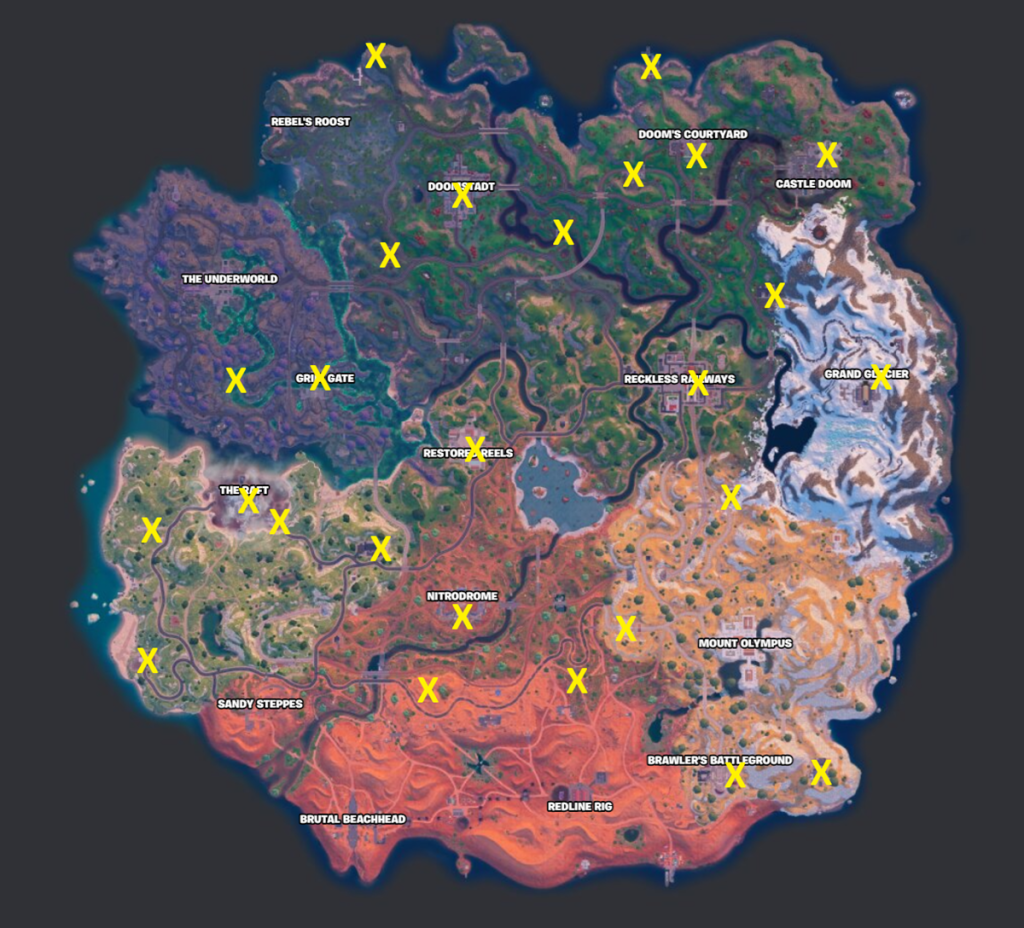 Todas las ubicaciones de Fortnite Shadow Briefing en el Capítulo 5 Temporada 4