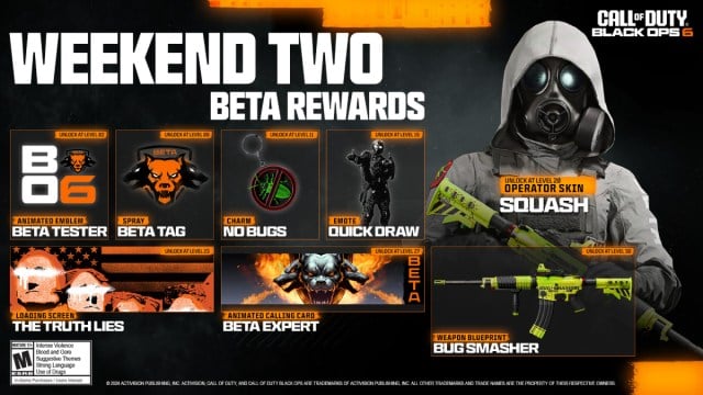 All rewards in Black Ops 6 weekend two beta