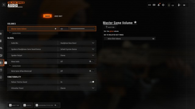 Best audio settings Call of Duty Black Ops 6