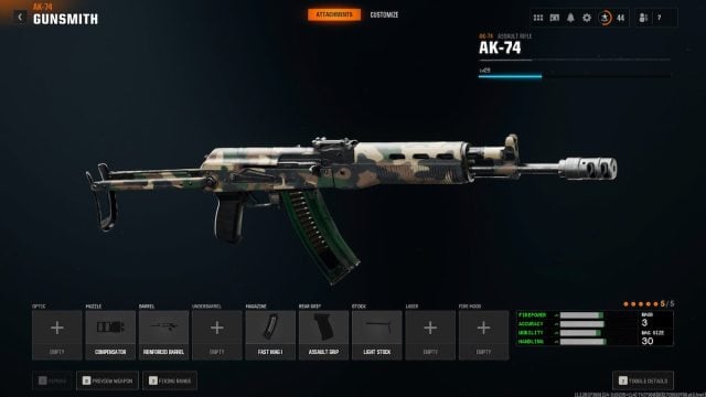 AK-74 Attachments in Black Ops 6