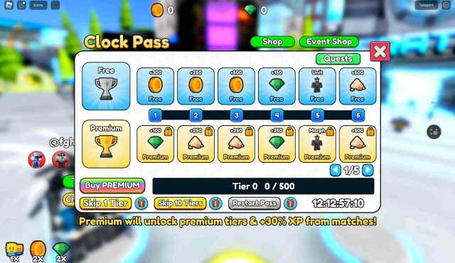 A screenshot of Clock Pass in Skibidi Tower Defense.