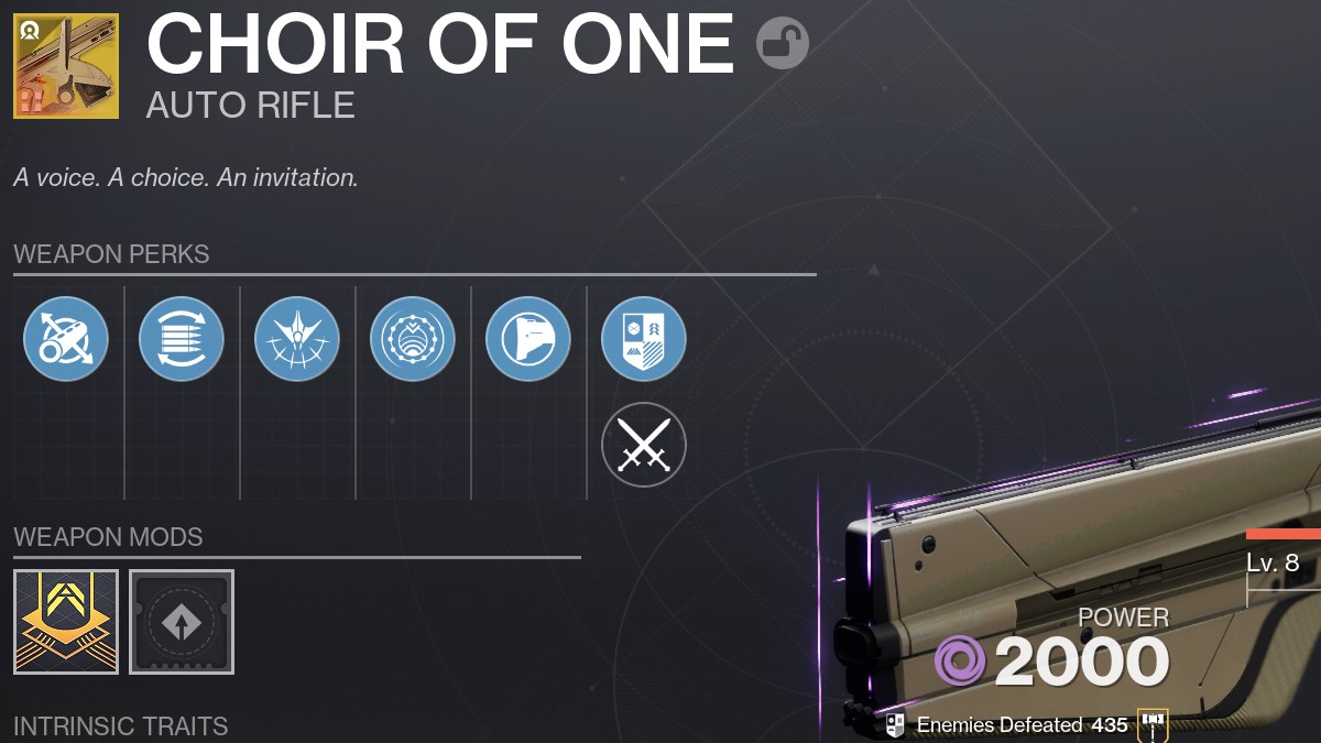 Destiny 2 Choir of One God Roll: mejores ventajas y accesorios