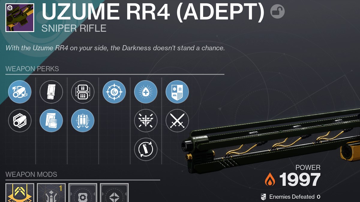 Destiny 2 Uzume RR4 god roll: mejores ventajas y accesorios