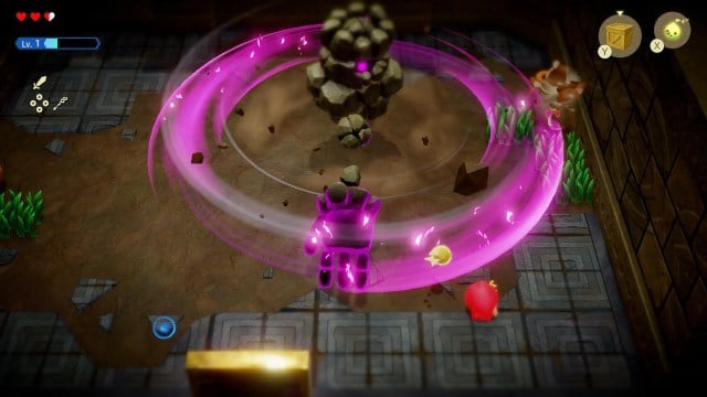 The Seimsic Talus spin-attacking Zelda