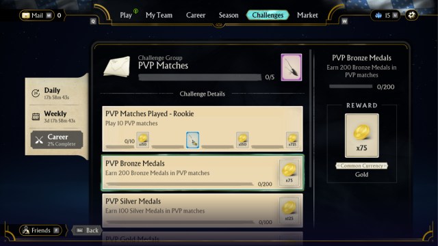  Quidditch Champions PVP Challenges