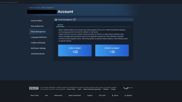 How to setup the new Steam Families to share games