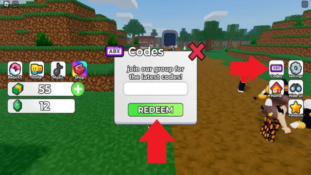 How to redeem codes in Minecraft Mansion Tycoon