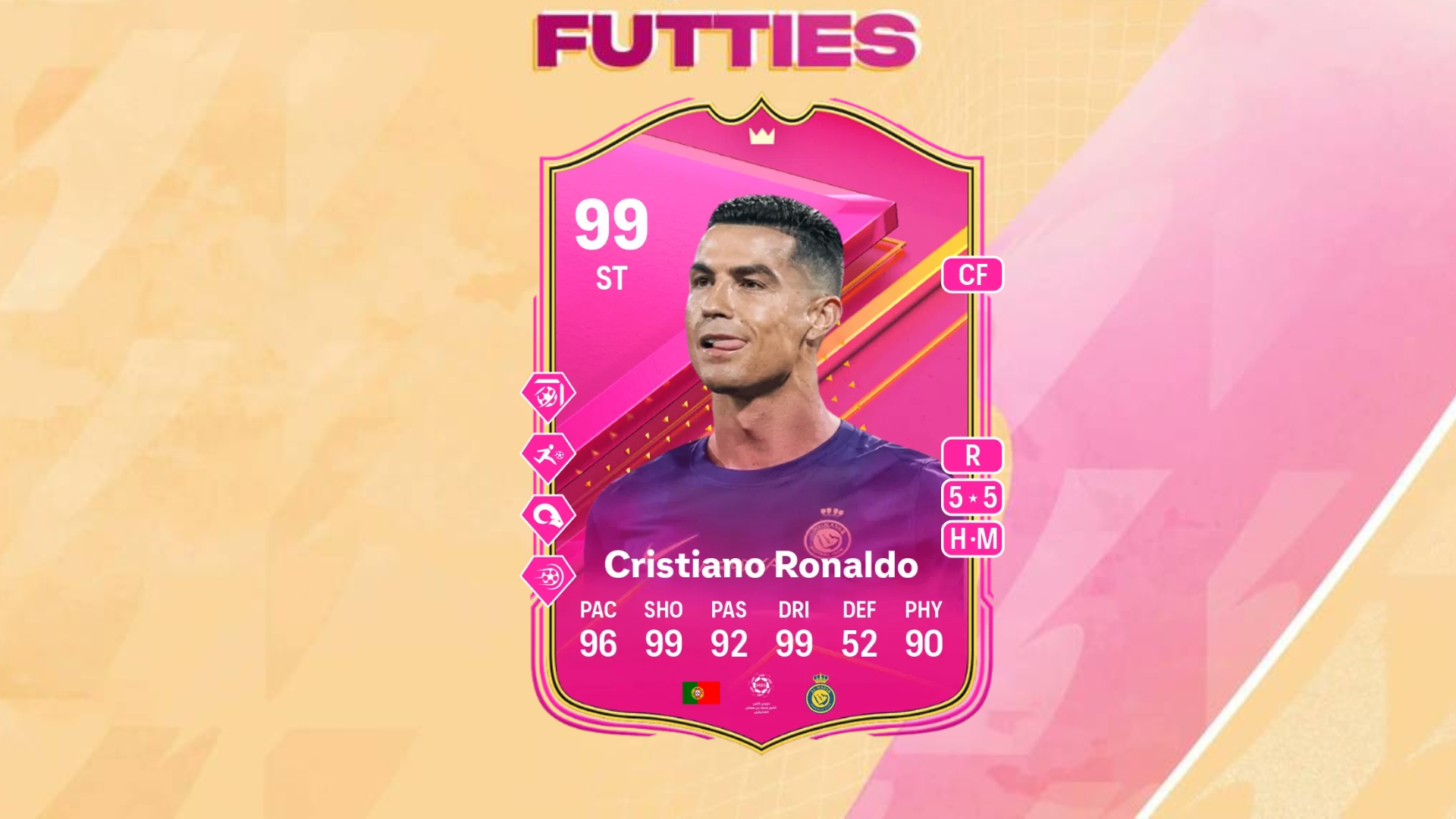 An image of Cristiano Ronaldo FUTTIES SBC solutions in EA FC 24