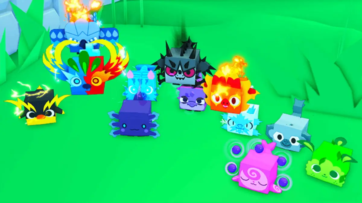 An image of several pets in Pet Simulator 99.