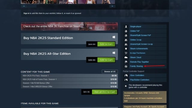 How to setup the new Steam Families to share games