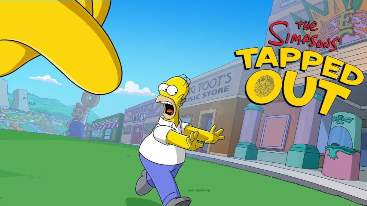 The Simpons Tapped Out starting screen.