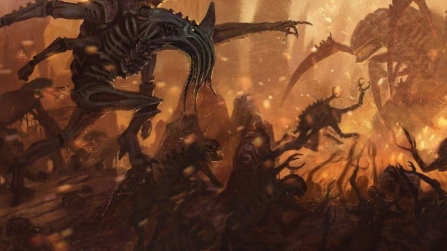 Tyranid forces attacking