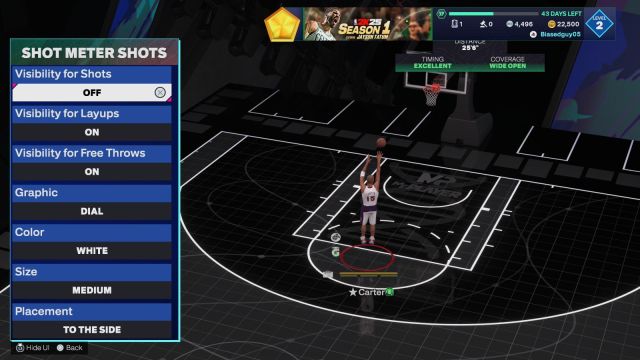 如何關閉 NBA 2K25 的投籃計