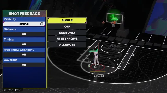 An image of NBA 2K25 Jump Shot feedback