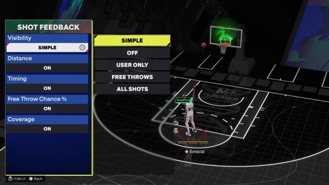 How to turn on shot feedback in NBA 2K25